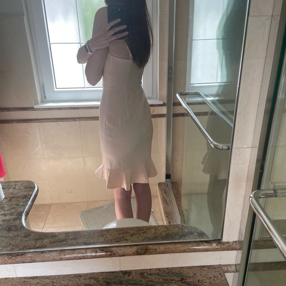 French Connection whisper hem dress in blush - Picture 4 of 7